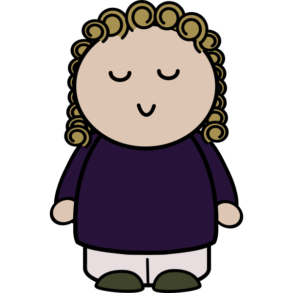 SVG Vector graphics of chubby girl character with content exltxgtpression