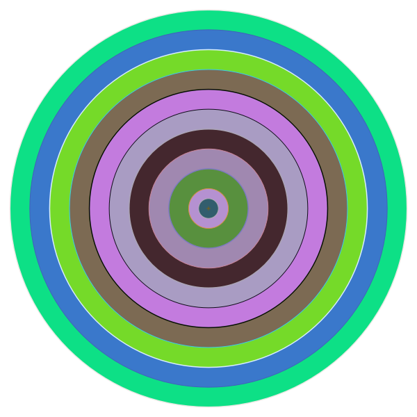 SVG Vector graphics of circle in different shades of green and purple