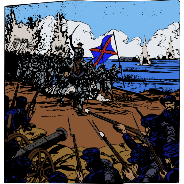 SVG Vector graphics of civil war big battle scene