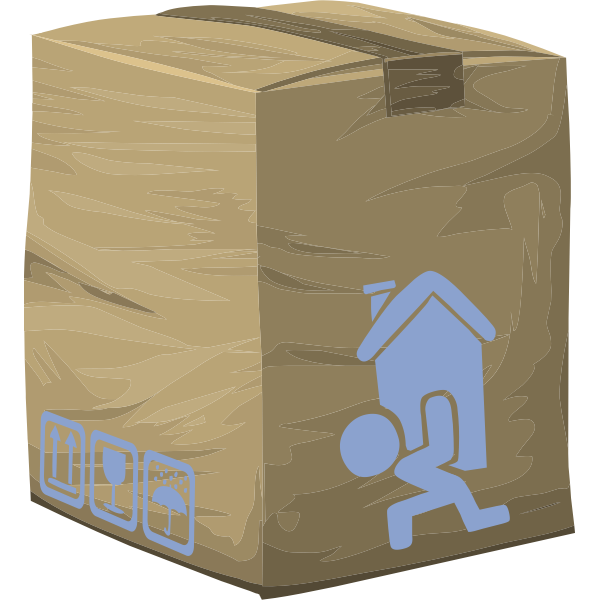 SVG Vector graphics of closed and taped paper box