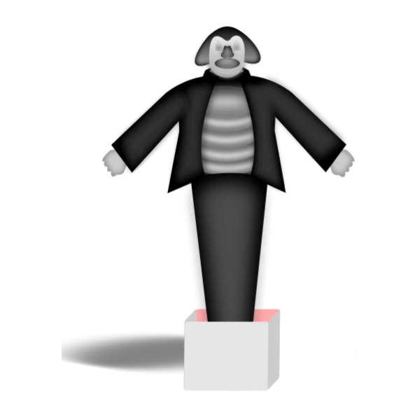 SVG Vector graphics of clown with shadow