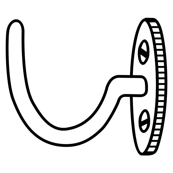 SVG Vector graphics of coat hook outline