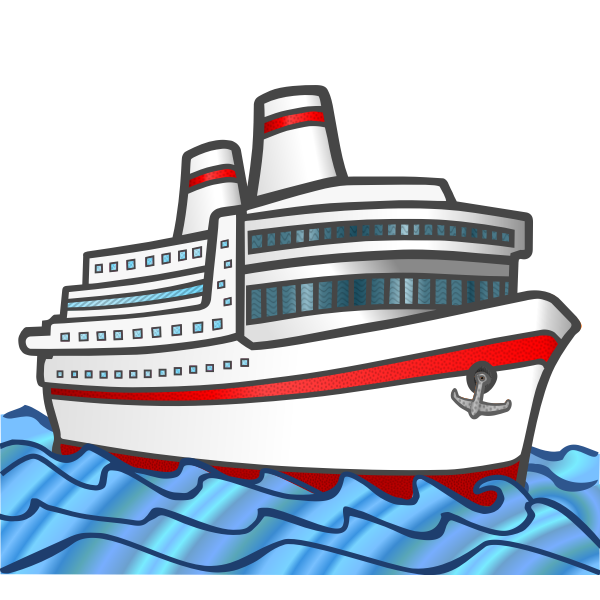 SVG Vector graphics of color large cruise ship