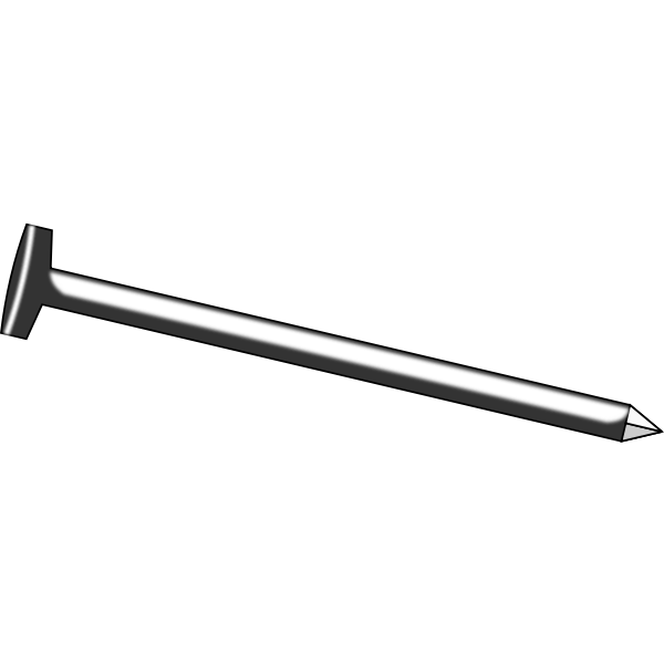 SVG Vector graphics of construction nail in grayscale