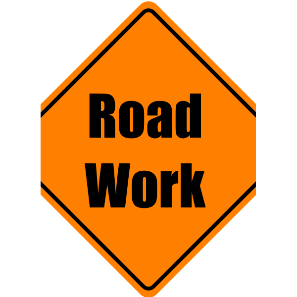 SVG Vector graphics of construction work warning square traffic sign