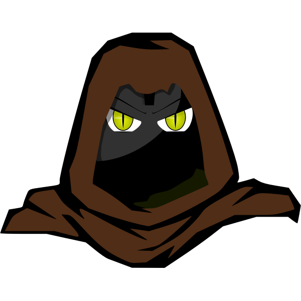 SVG Vector graphics of dark hooded fantasy cartoon character