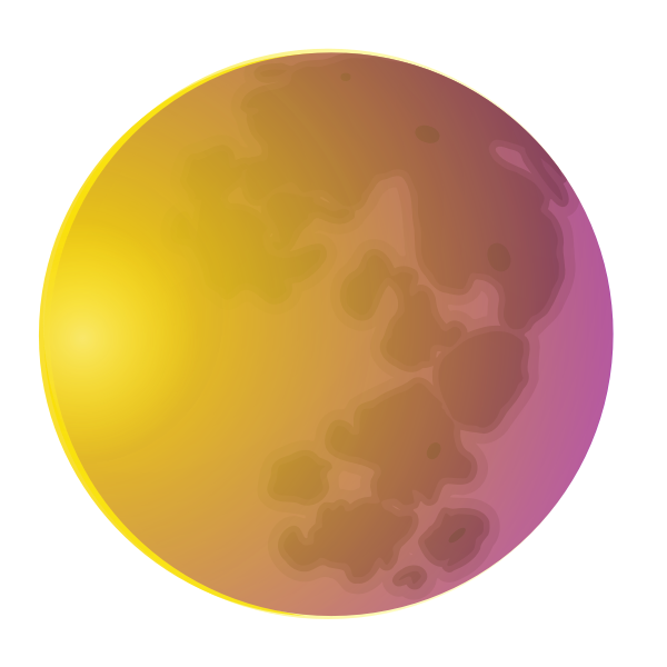 SVG Vector graphics of Earth shined on by Sun