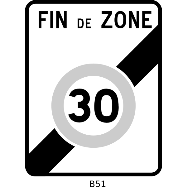 SVG Vector graphics of end of 30mph speed limit road sign