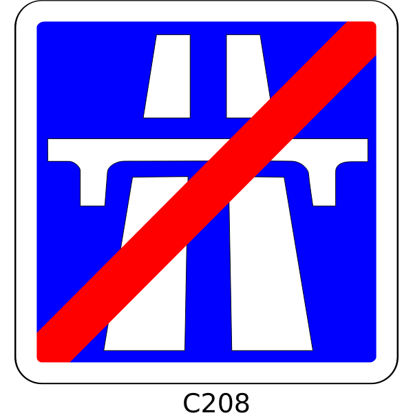 SVG Vector graphics of end of motorway section roadsign