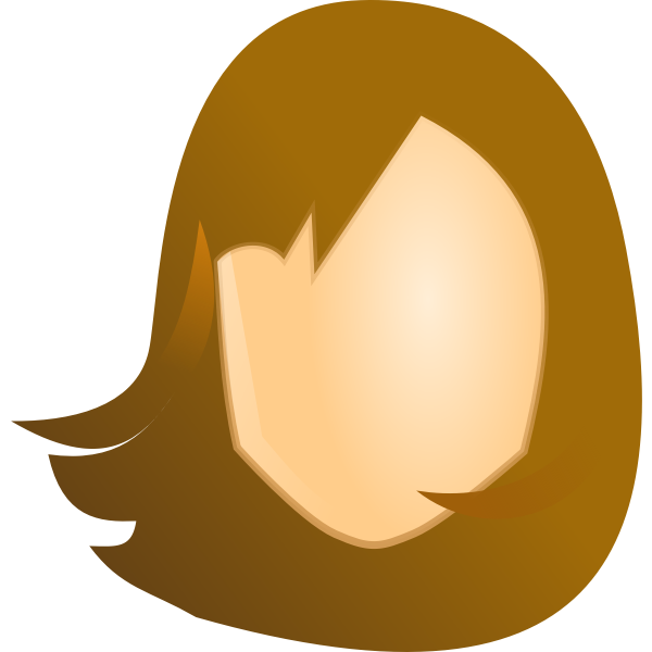 SVG Vector graphics of female blank head with brown hair