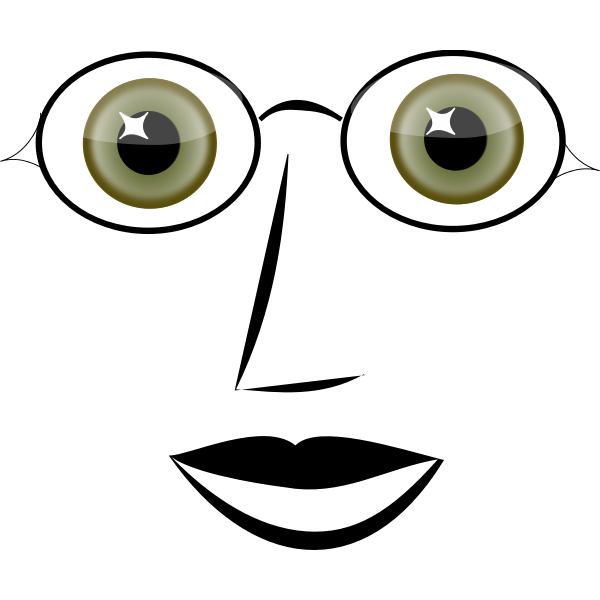 SVG Vector graphics of female face with glasses