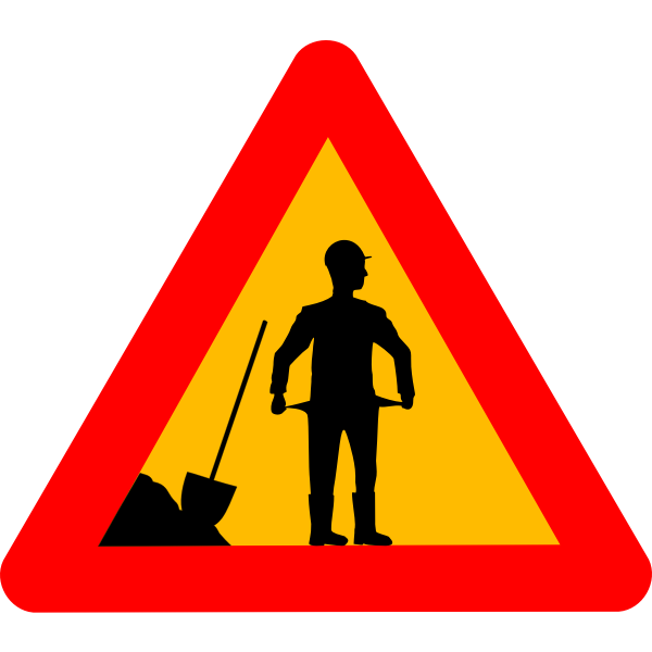 SVG Vector graphics of financial crisis warning road sign