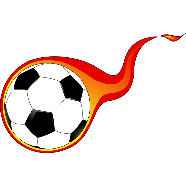 SVG Vector graphics of flaming soccer ball