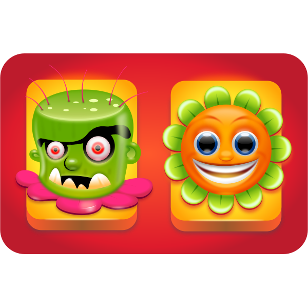 SVG Vector graphics of flower game characters