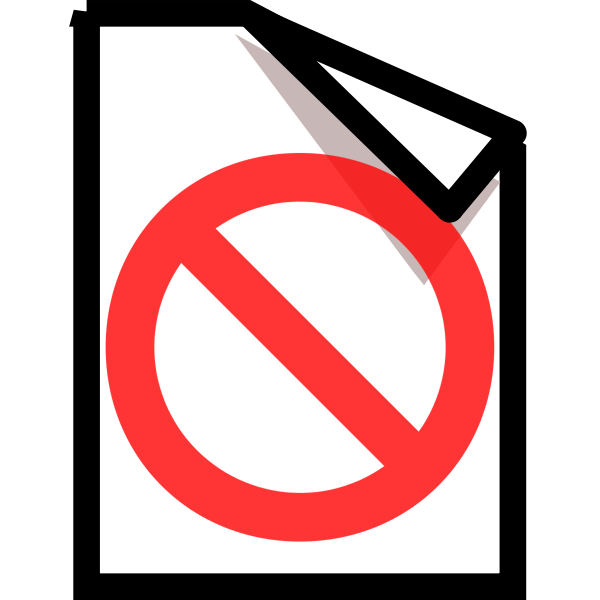 SVG Vector graphics of forbidden document computer OS icon