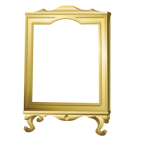 SVG Vector graphics of freestanding mirror with wooden frame