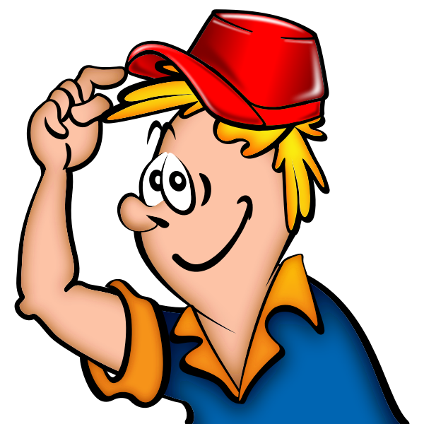 SVG Vector graphics of friendly handyman profile image