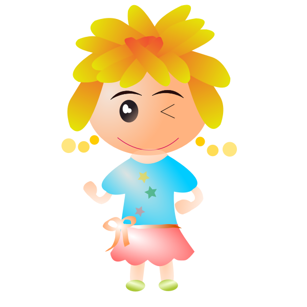 SVG Vector graphics of girl with short blond hair