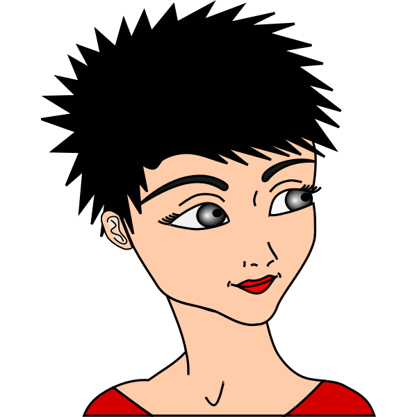 SVG Vector graphics of girl with spiky short hair