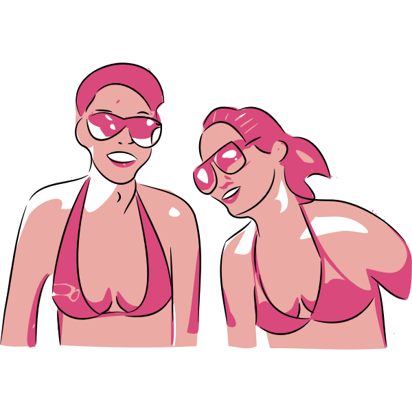 SVG Vector graphics of girls at beach