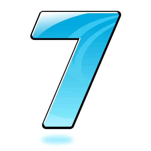 SVG Vector graphics of glossy number seven