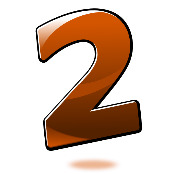 SVG Vector graphics of glossy number two