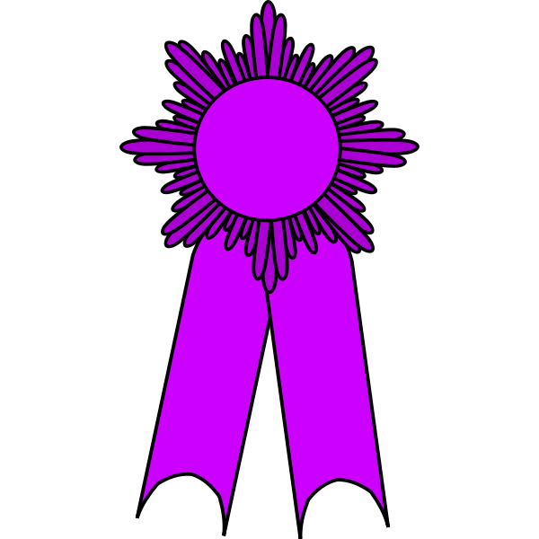 SVG Vector graphics of gold medal with a purple ribbon
