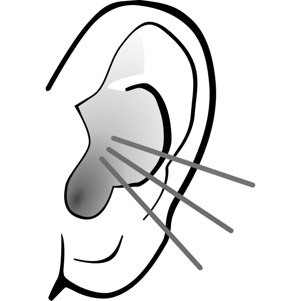 SVG Vector graphics of grayscale listening ear