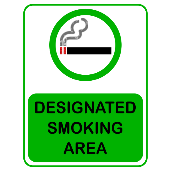 SVG Vector graphics of green designated smoking area sign