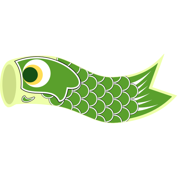 SVG Vector graphics of green Koinobori