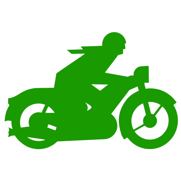SVG Vector graphics of green motorbiker