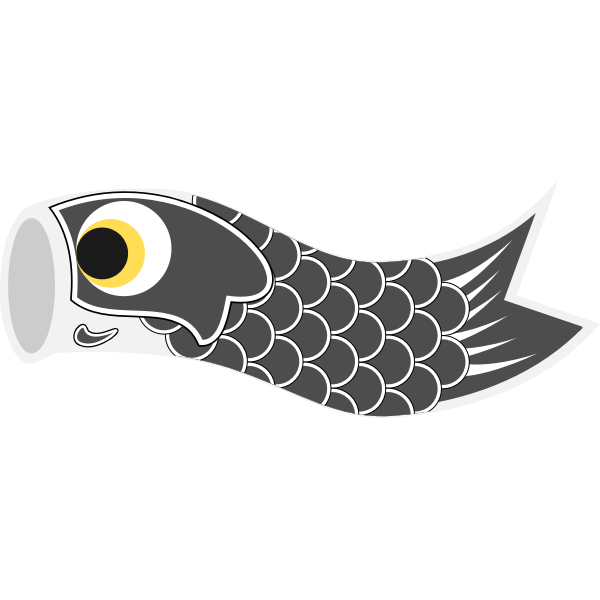 SVG Vector graphics of grey Koinobori