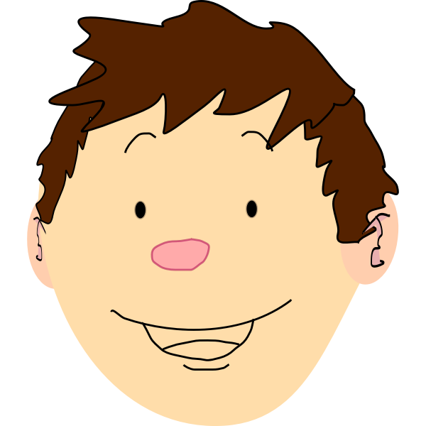 SVG Vector graphics of happy boy with brown hair