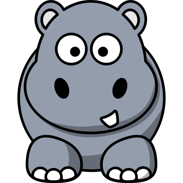 SVG Vector graphics of happy cartoon hippo