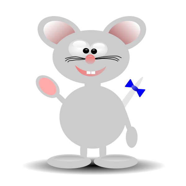 SVG Vector graphics of happy cartoon mouse standing