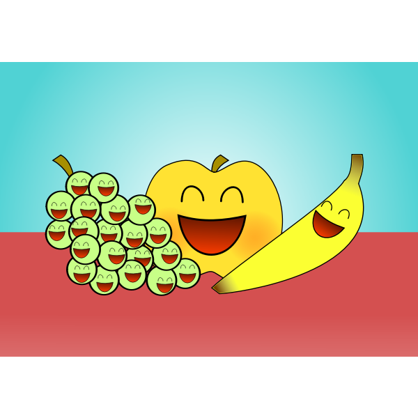 SVG Vector graphics of happy fruits
