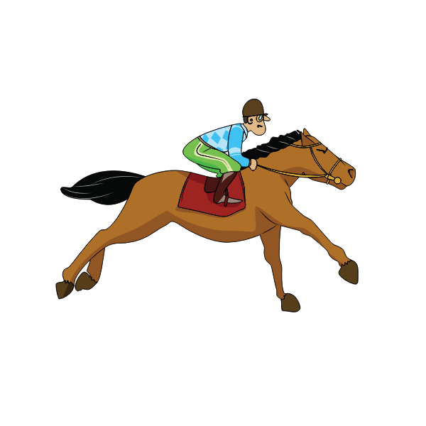 SVG Vector graphics of horse rider on a race