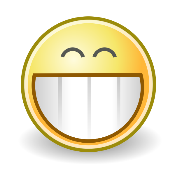 SVG Vector graphics of huge grin face smiley