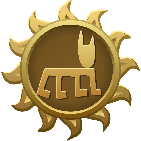 SVG Vector graphics of humbaba sun shaped emblem