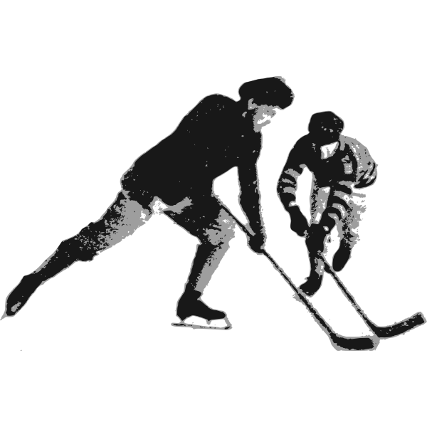 SVG Vector graphics of ice hockey player couple