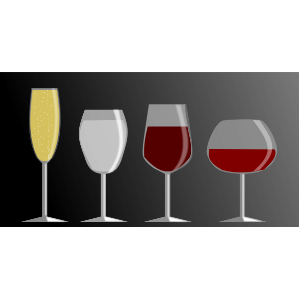 SVG Vector graphics of icons for four different cocktails