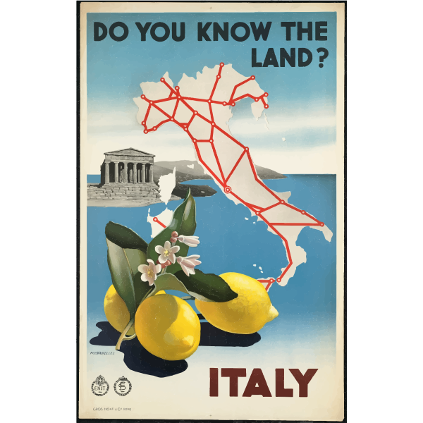 SVG Vector graphics of Italian vintage travel poster