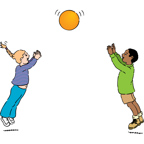 SVG Vector graphics of kids playing handball