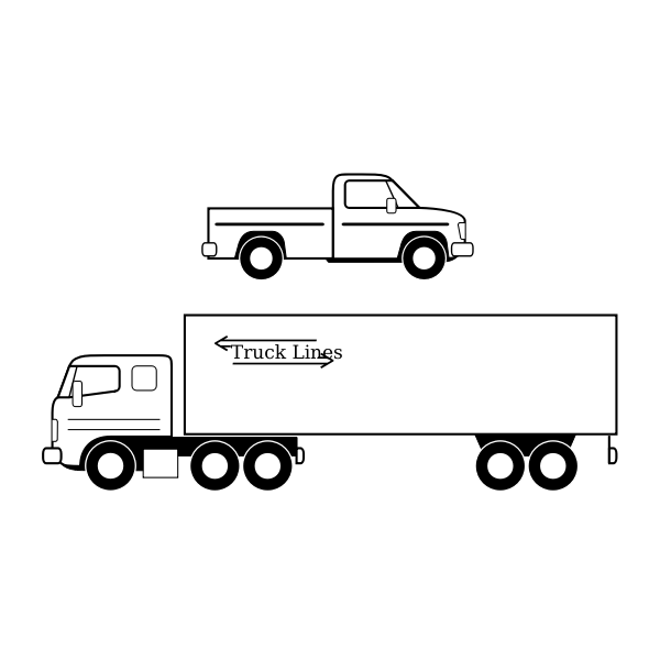 SVG Vector graphics of large and small truck