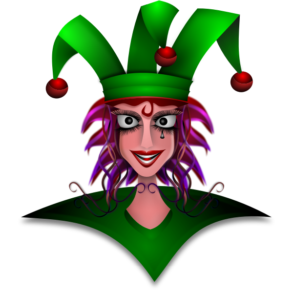 SVG Vector graphics of mad harlequin