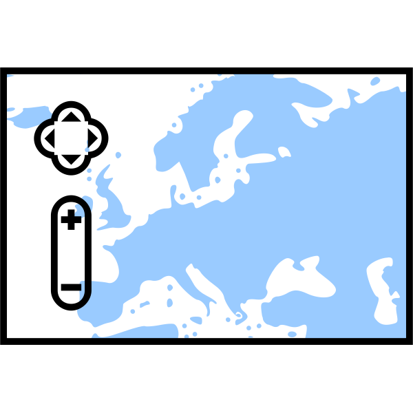SVG Vector graphics of map widget with zoom buttons