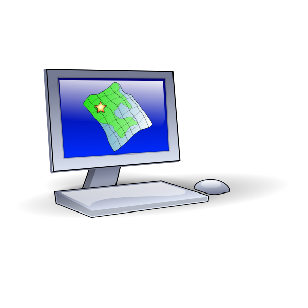 SVG Vector graphics of mapping client computer