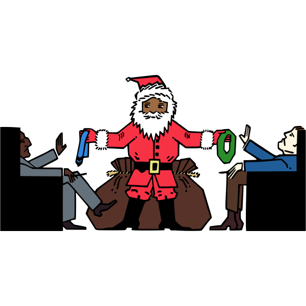 SVG Vector graphics of men in blue not accepting presents