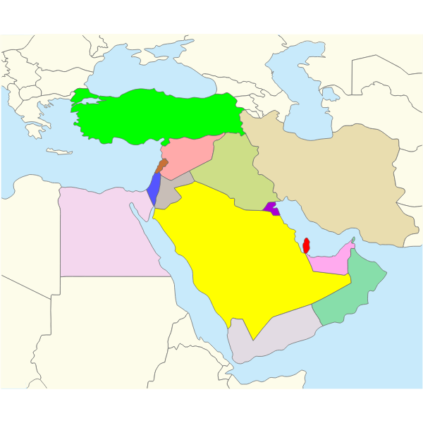 SVG Vector graphics of Middle East map