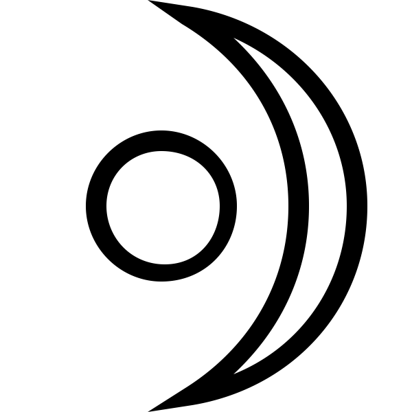 SVG Vector graphics of moon and dot ancient sacred symbol